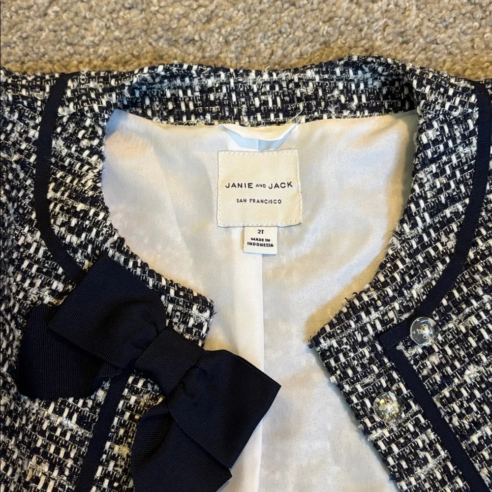 Janie and Jack Navy Tweed girls 2T Jacket